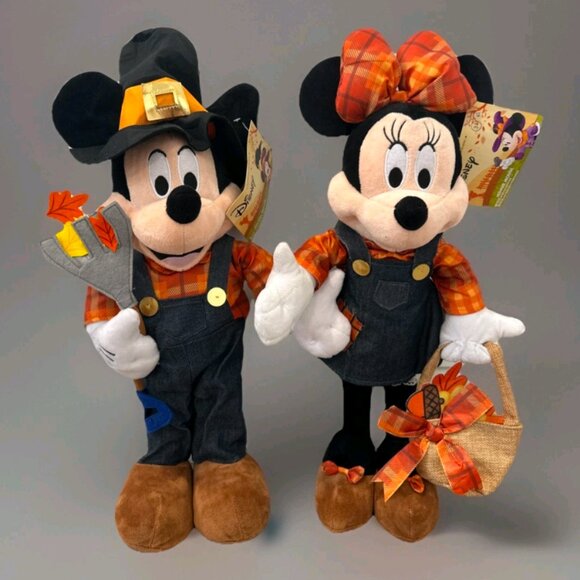Disney Other - Disney’s Mickey and Minnie Mouse Fall Harvest Holiday 22” /20” Door Greeters NEW